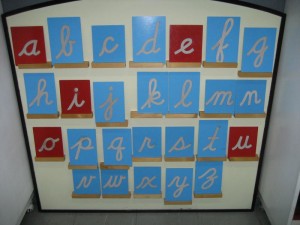 sandpaper letters cursive
